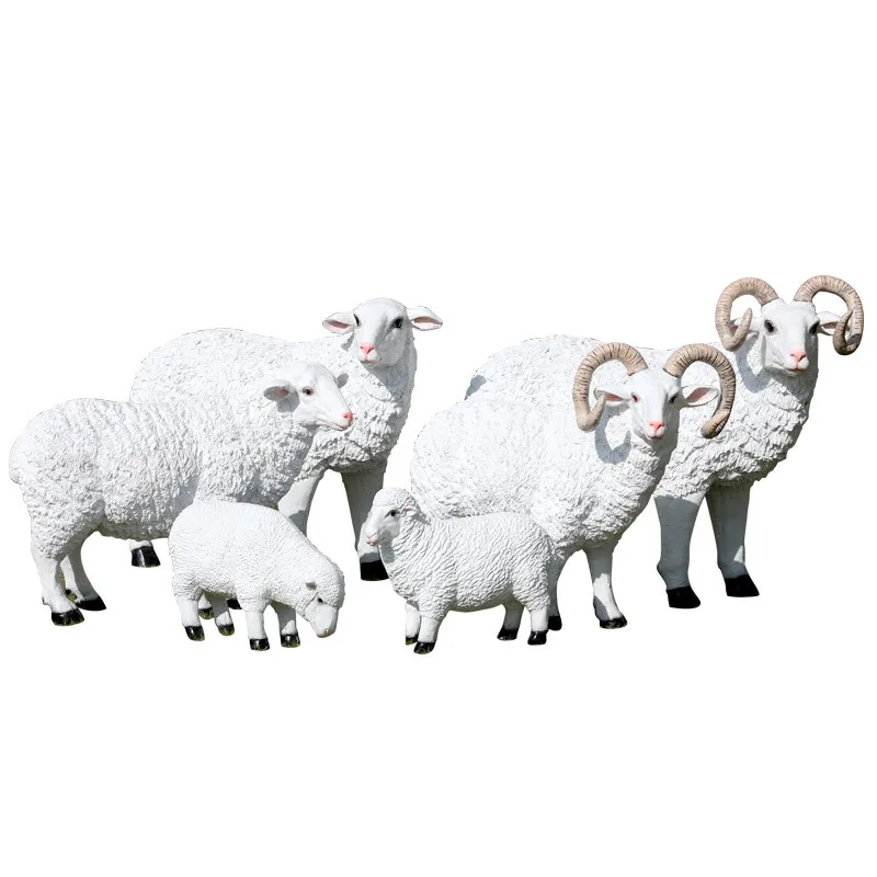 

Simulation sheep ornament outdoor fiberglass animal sculpture garden landscape courtyard park green field farm