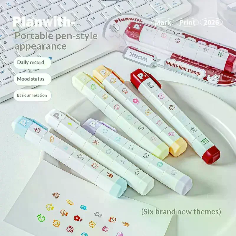 Mark Multilink Mood Stamp Multi Section Seal Pen Cute INS Style Fun Accounting Materials Journal Scrapbooking Supplies Kawaii view 2