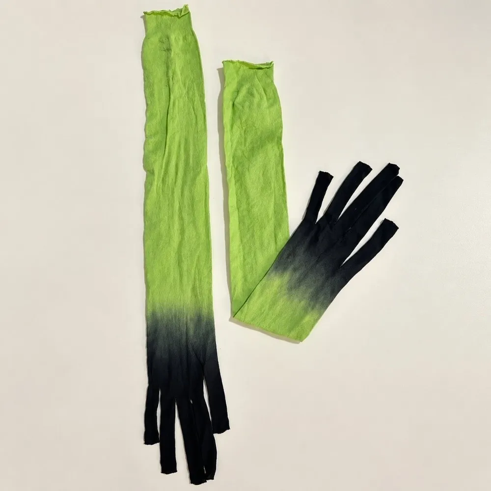 Stretchy Ultra-thin Gradient Color Gloves Elbow Sheer Tulle Sunscreen Mittens Sun Protection Gauze Mesh Full Finger Gloves Bride