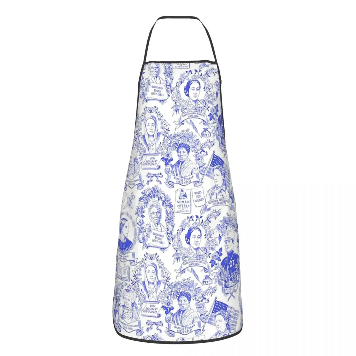 Feminist Pioneers Toile In Royal Blue With Women From Around The World Apron Chef Cooking Tablier Bib Kitchen Cleaning Pinafore