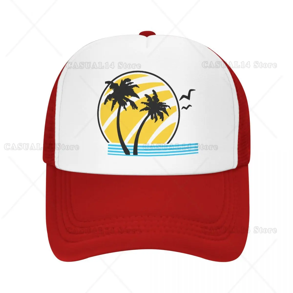 

Custom Coconut Tree Palm Holiday Baseball Cap Outdoor Women Men's Adjustable Trucker Hat Spring Snapback Caps