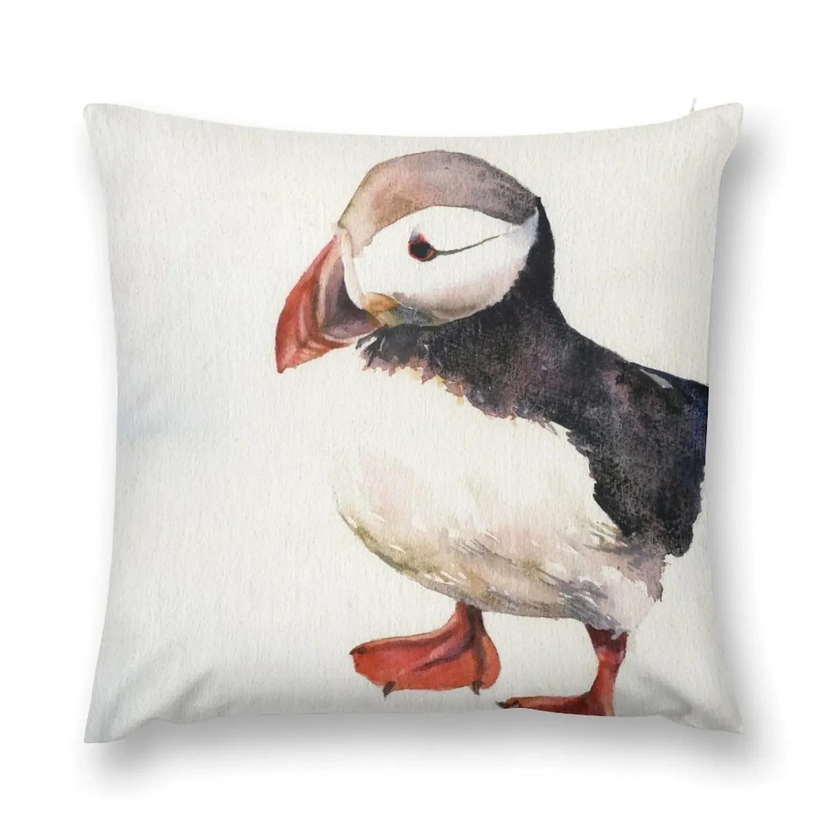 Puffin fine art watercolor painting. Watercolor painting Puffin Iceland Throw Pillow Pillow Cover Cushion Cover Set pillow