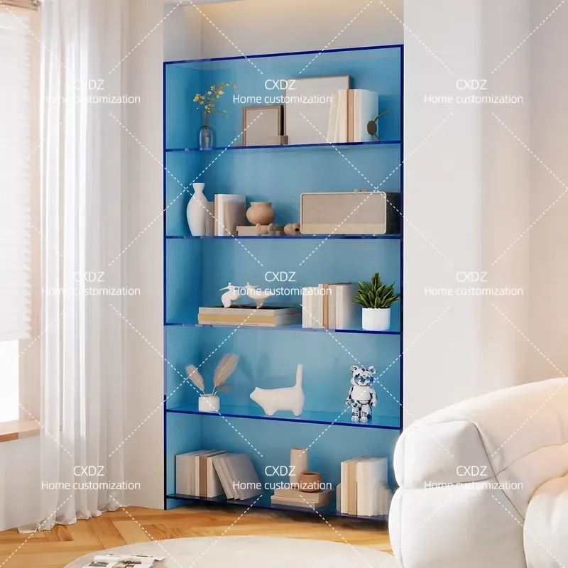 Transparent Acrylic Display Shelf Modern Multi-layer Bookshelf for Figure Blind Box Clothing Store Ornament Color Display