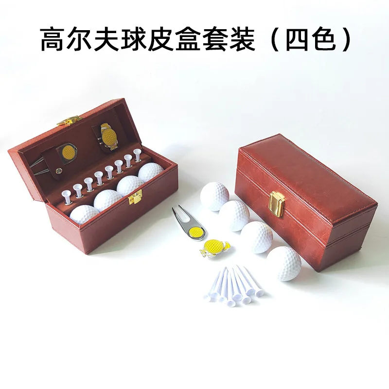 ensemble-de-balles-de-golf-avec-etui-en-cuir-outil-de-reparation-de-divots-en-metal-et-clip-pour-chapeau-kit-d'accessoires-de-golf