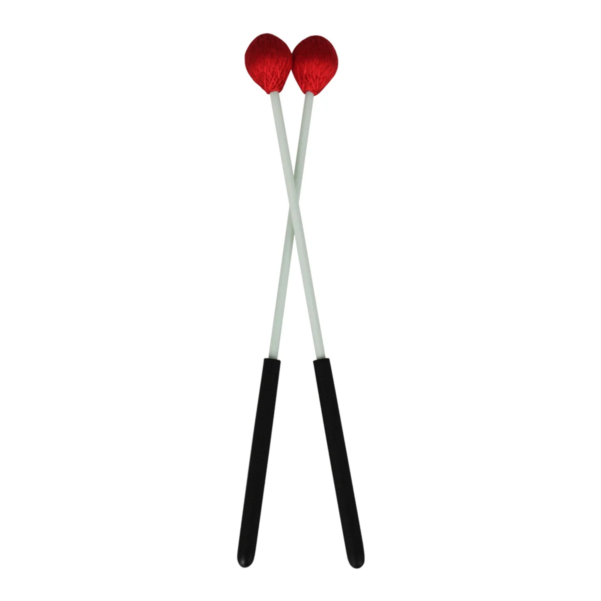 

1 Pair Blue Medium Hard Yarn Mallets Round Mushroom Head Beech Handle For Indoor Outdoor Use Marimba Sticks Percussion Mallets