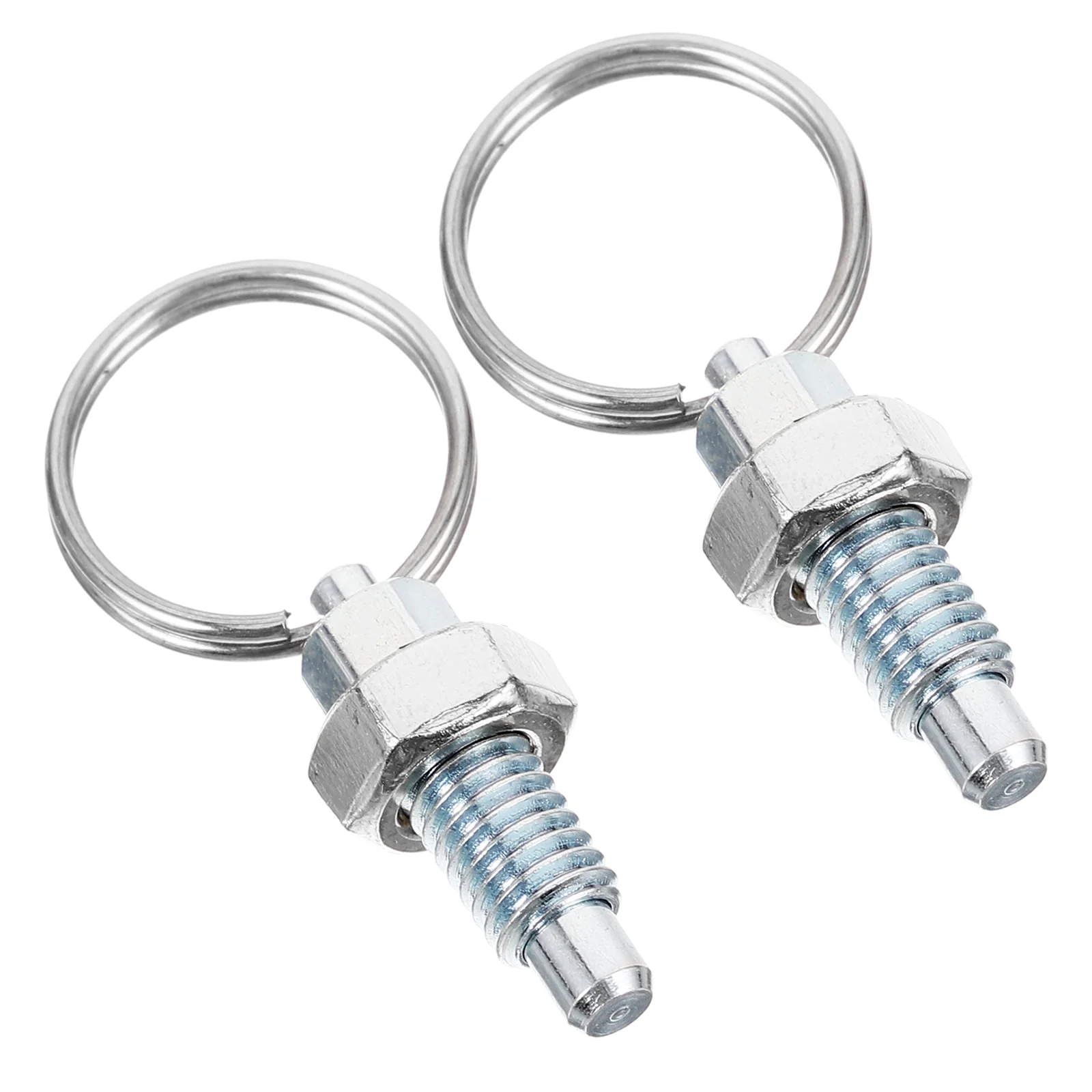 2 Pcs Steel Plunger Pin Locking 304 Stainless Hitch Retractable Spring with Pull