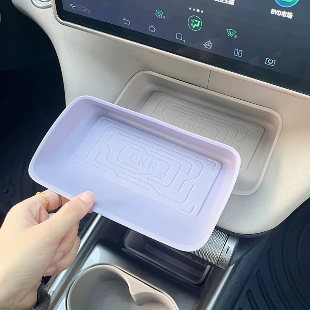 For BYD Dolphin Central Control Screen Lower Storage Box Instrument Panel Black Brown Storage Tray Car Interior Accessories
