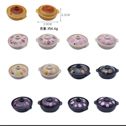 1Pcs 인형 집 시뮬레이션 미니 캐서롤 개방형 플라스틱 조림 냄비 소형 주방 ​​장면 음식 놀이 모델 장식 액세서리