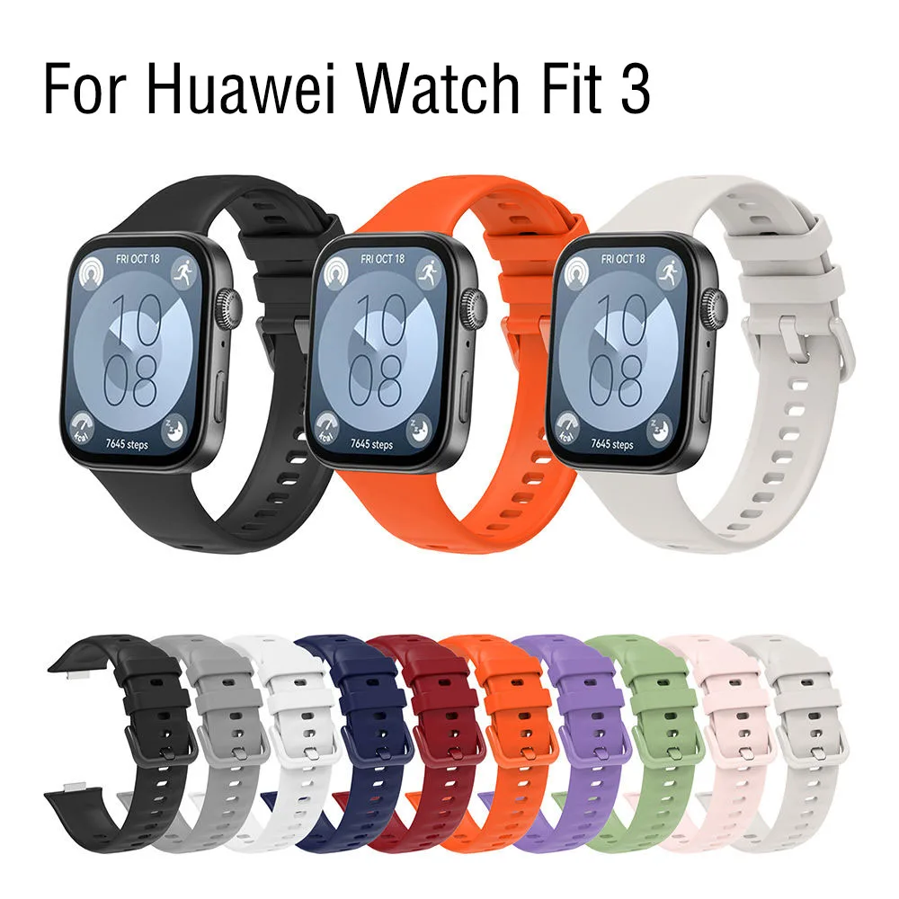 

Silicone Watch Strap For Huawei Watch Fit 3 Strap Waterproof Band Replacement Bracelet For Huawei watch Fit 3 Sport Watchband