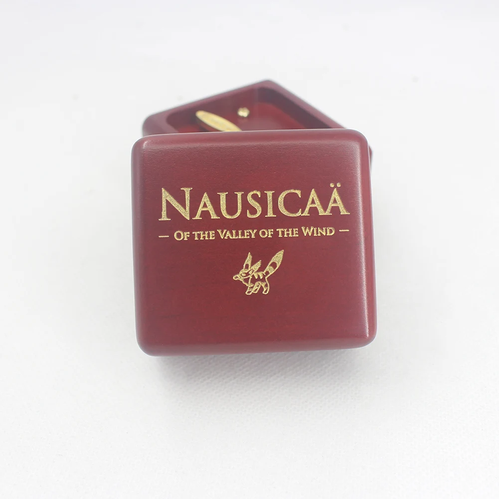 Rosiking Wooden handmade wine red clockwork music box (Nausicaä of the Valley of the Wind) for friends lover girl birthday gift