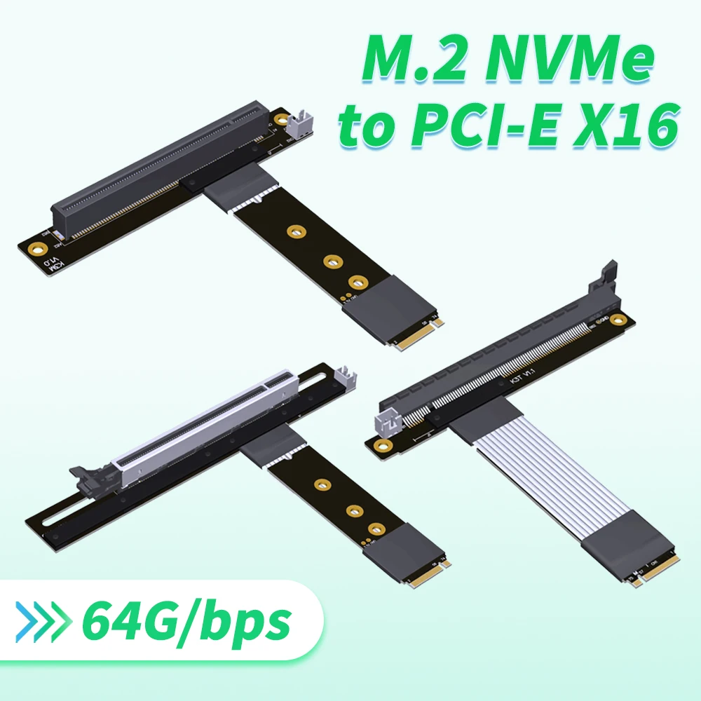 

2023 NEW M.2 NGFF NVMe KeyM To PCIe 4.0 X16 90/180 Degree Angle STX Motherboard Graphics Card Extension Cable K43ST K43SM K43SP