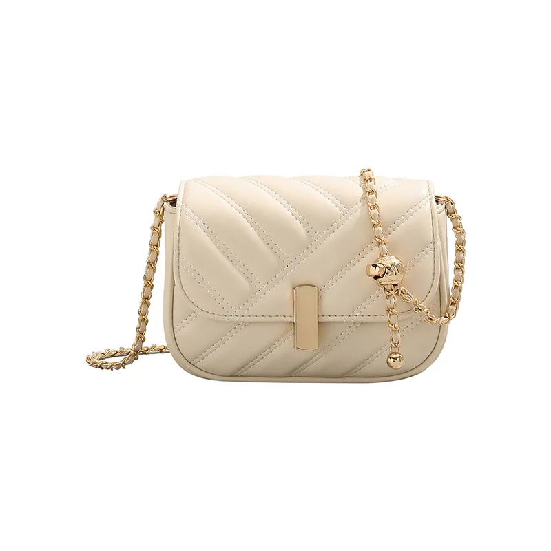

TRSYPHXM Bag for women 2025 new small golden ball diamond grid chain small square bag, simple single shoulder diagonal cross bag