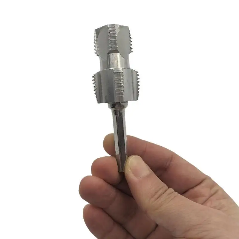 Electric Drill Compatible Double Head Pipe Threading Tool for 1/2" 3/4" Water Pipe Internal Thread Opener Hand Tools A0KF