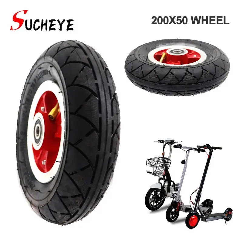 

200x50 air wheel Electric Vehicle Aluminium Alloy Wheel 8''x2''Pneumatic tyre wheels 8 inch Electric Scooter Tyre With Wheel rim