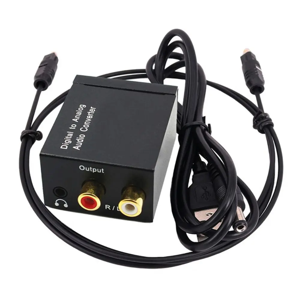 

Digital/Coaxial Fiber Digital To Analog Audio Converter RCA(L/R) S/PDIF Analog Output Converter DC 5V Optical Fiber