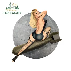EARLFAMILY 13cm for Pin-up Bombs Away World War II Car Stickers Creative Camper Scratch-proof Decal for War Vehicle