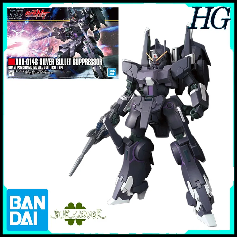 

Bandai Genuine HG Silver Bullet Suppressor ARX-014S 1/144 Anime Action Figure Assembly Model Toys Gifts For Children Collectible