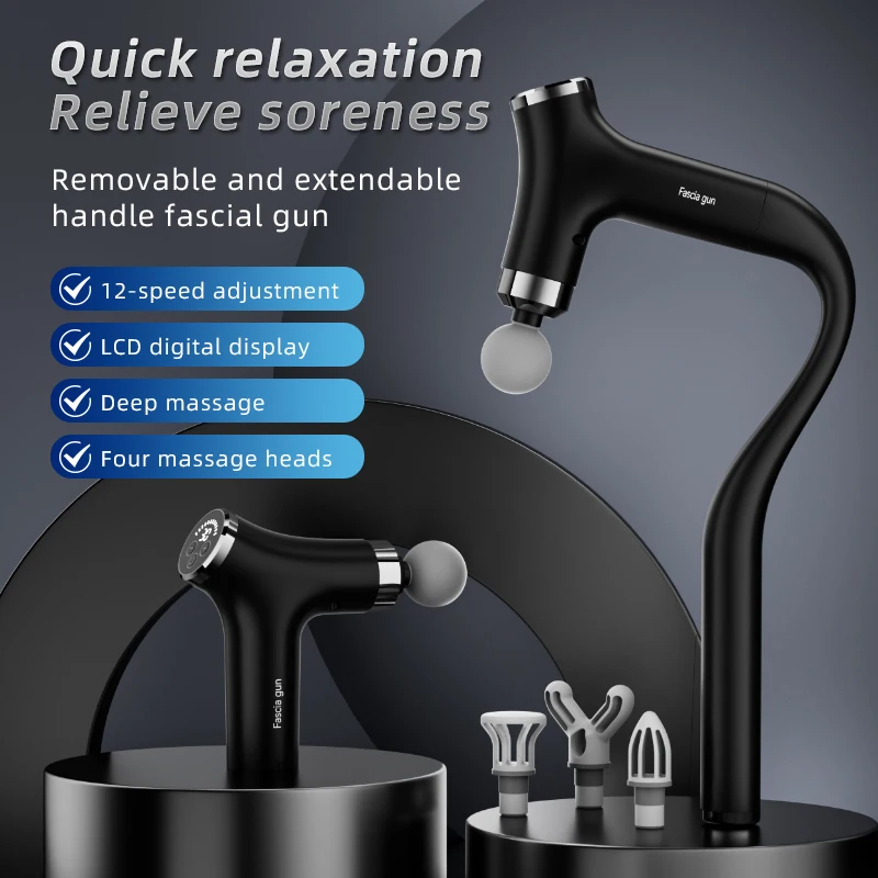 Multifunctional Intelligent Massage Gun Detachable Handheld Long-Handled Elbow Fascia Muscle Relaxation Massager for Home Use