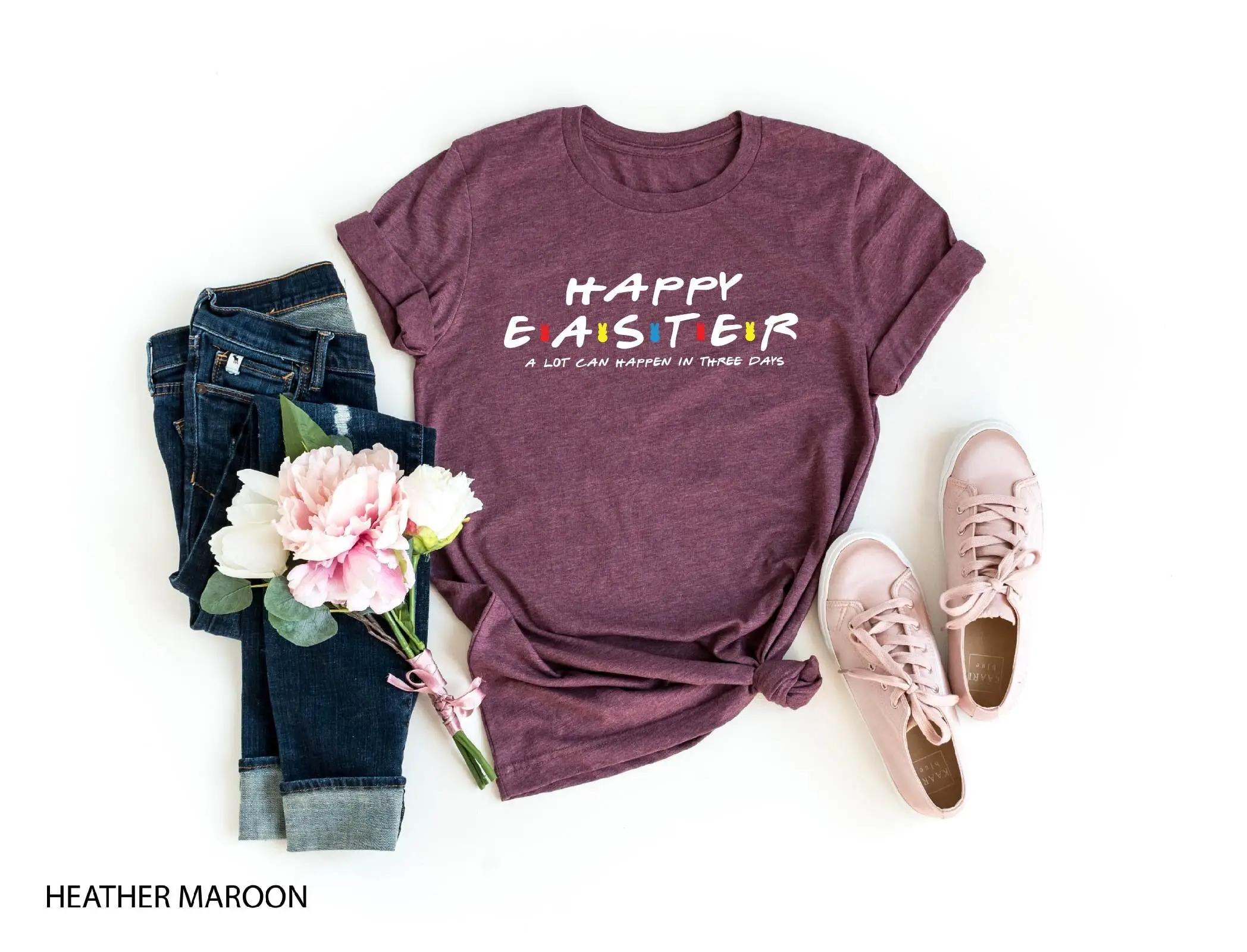 Happy Easter T shirt A Lot Can Happen In Three Days Bunny Cute Women Apparel