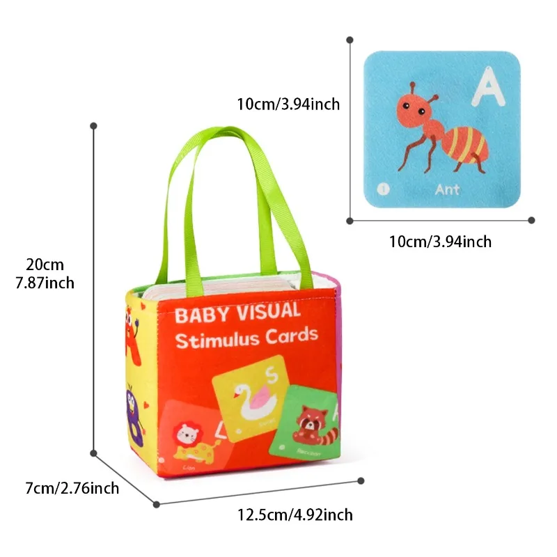 Karty edukacyjne dla niemowląt do nauki rozpoznawania liter, książeczka edukacyjna dla dzieci w wieku 0-1 roku, zabawka edukacyjna dla dzieci, karty materiałowe.