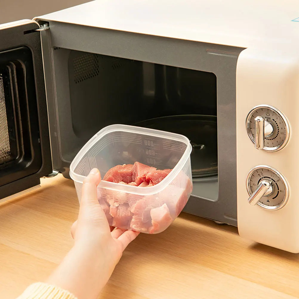 

6pcs Fresh Food Storage Containers Transparent Sealed Boxes For Fridge Vegetable Garlic Dough Proofing Meal Prep Kitchen