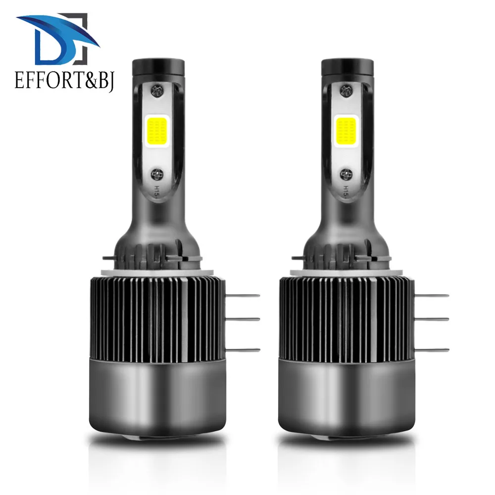 

Effort&BJ Car LED Headlight H15 6000K 110W 26000LM Auto Headlamp COB Light Bulb For Audi BMW Mercedes Benz Volkswagen