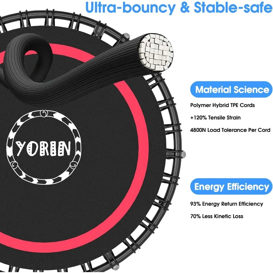 ترامبولين ريباوندر للبالغين حتى 330 رطلًا، معدات تمارين اللياقة البدنية الداخلية متوفرة بحجم صغير 40 48 50 مع كعكة متينة #3