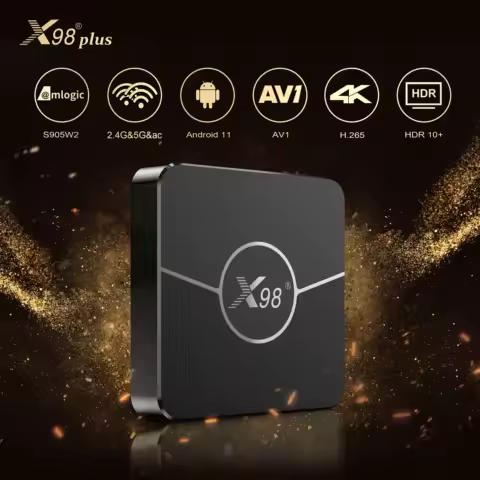 X98 Plus Smart TV Box Android 11 4GB RAM 64GB 32GB Amlogic S905W2 2.4G/5G Dual Wifi BT 4K 60fps LAN 100M Set Top Box PK MXQ Pro
