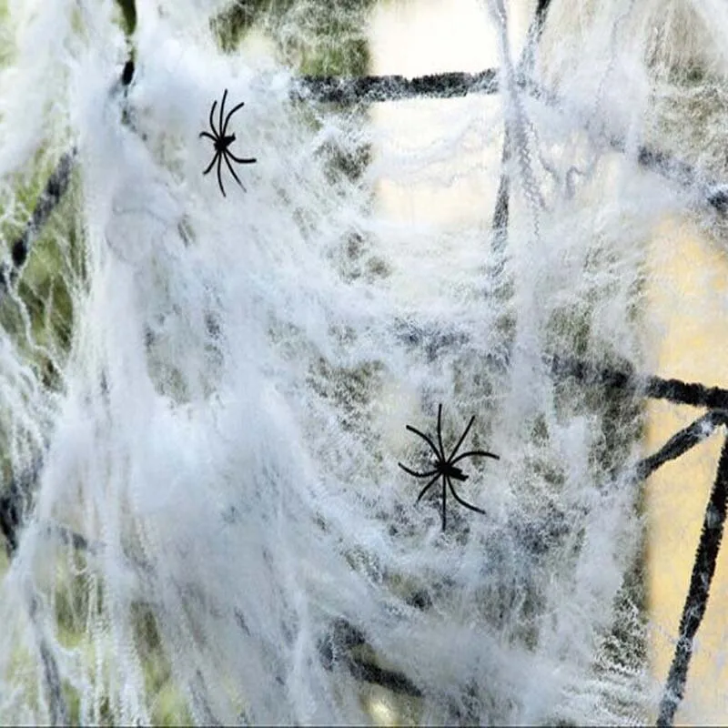 20g Halloween Scary Party Decor Stretchy Cobweb Stretchy Cobweb Spider Web Horror Halloween Decoration For Bar Haunted House New