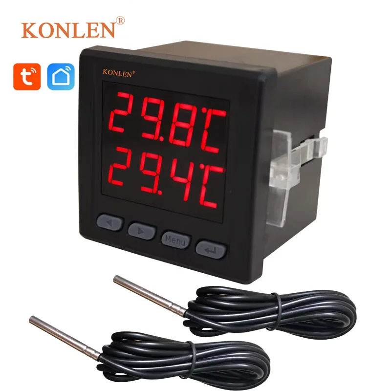 

WIFI Thermometer Probe Heater Freezer Water Pool Boiler KONLEN Dual Temperature Sensor Smart Thermostat Controller