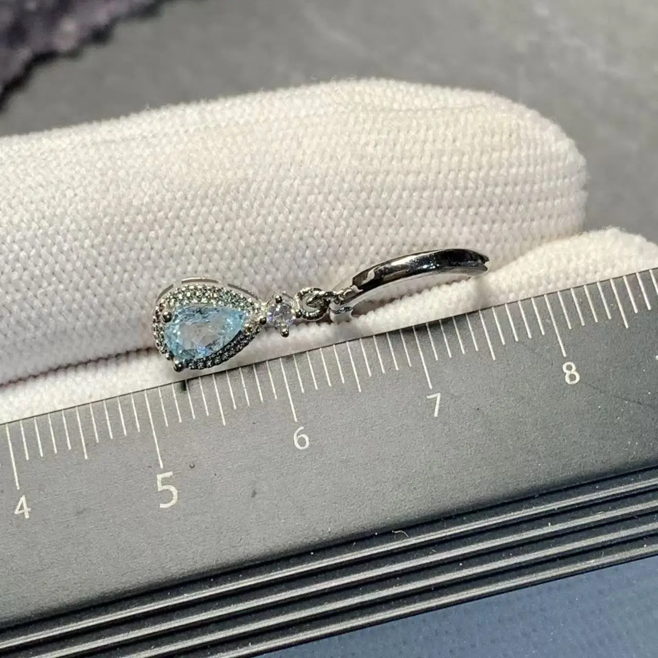 HEYYA STONE Natural Blue Topaz Hoop Earrings For Women Earrings Simple Fine Jewelry Stone Gemstone Classic Style Fine Gift