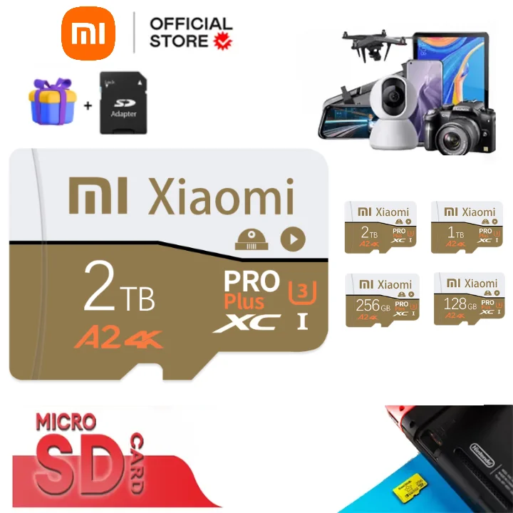 Xiaomi Smart A2 Micro TF SD Card 2TB Class10 Flash High Speed SD TF Memory Card 1TB 128GB 256GB Cartao De Memoria For Phone/Came