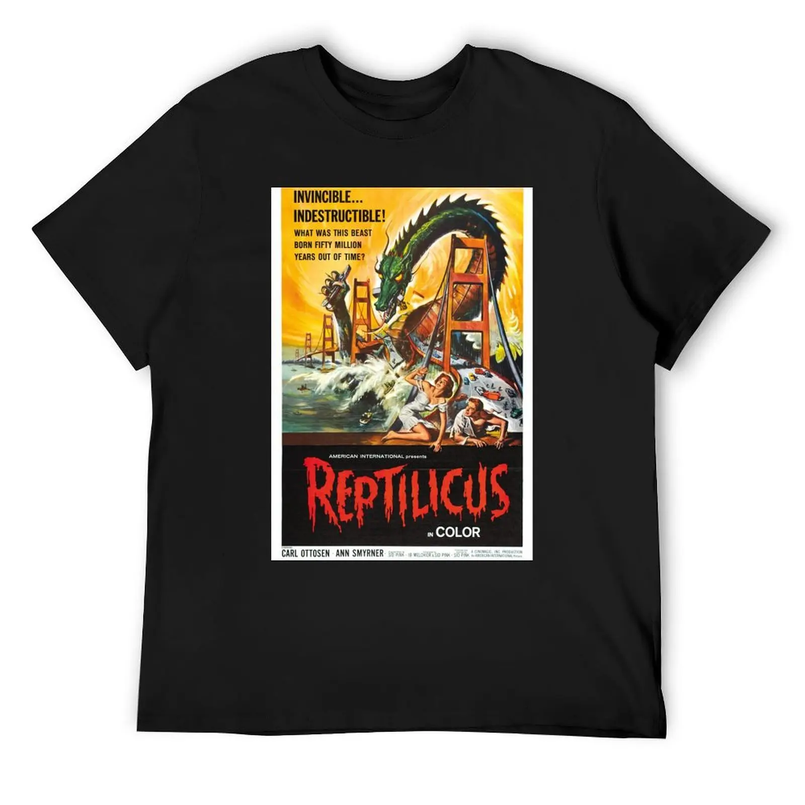 

REPTILICUS 1963 - VINTAGE MOVIE POSTER SERIES - PROSIT T-Shirt cotton man t-shirts graphic shirts blacks Short sleeve tee men