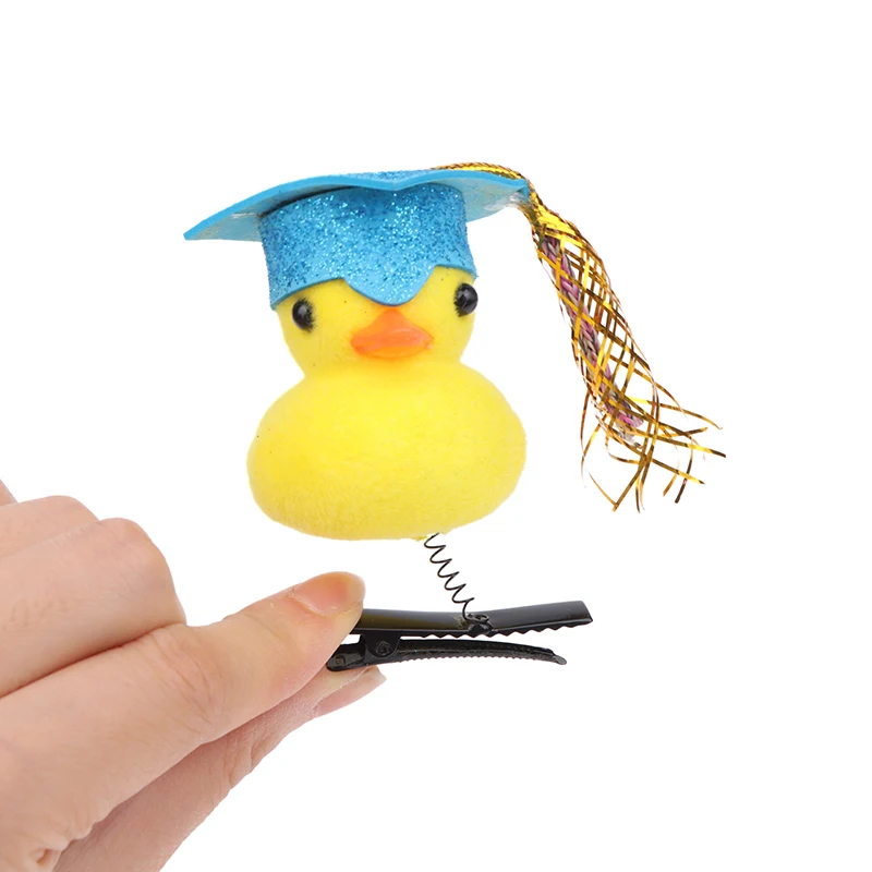 Cartoon Funny Children 3D Dr Hat Little Yellow Duck Plush Hairpin Fashion Animal Duckbill Clip Accessories Headwear