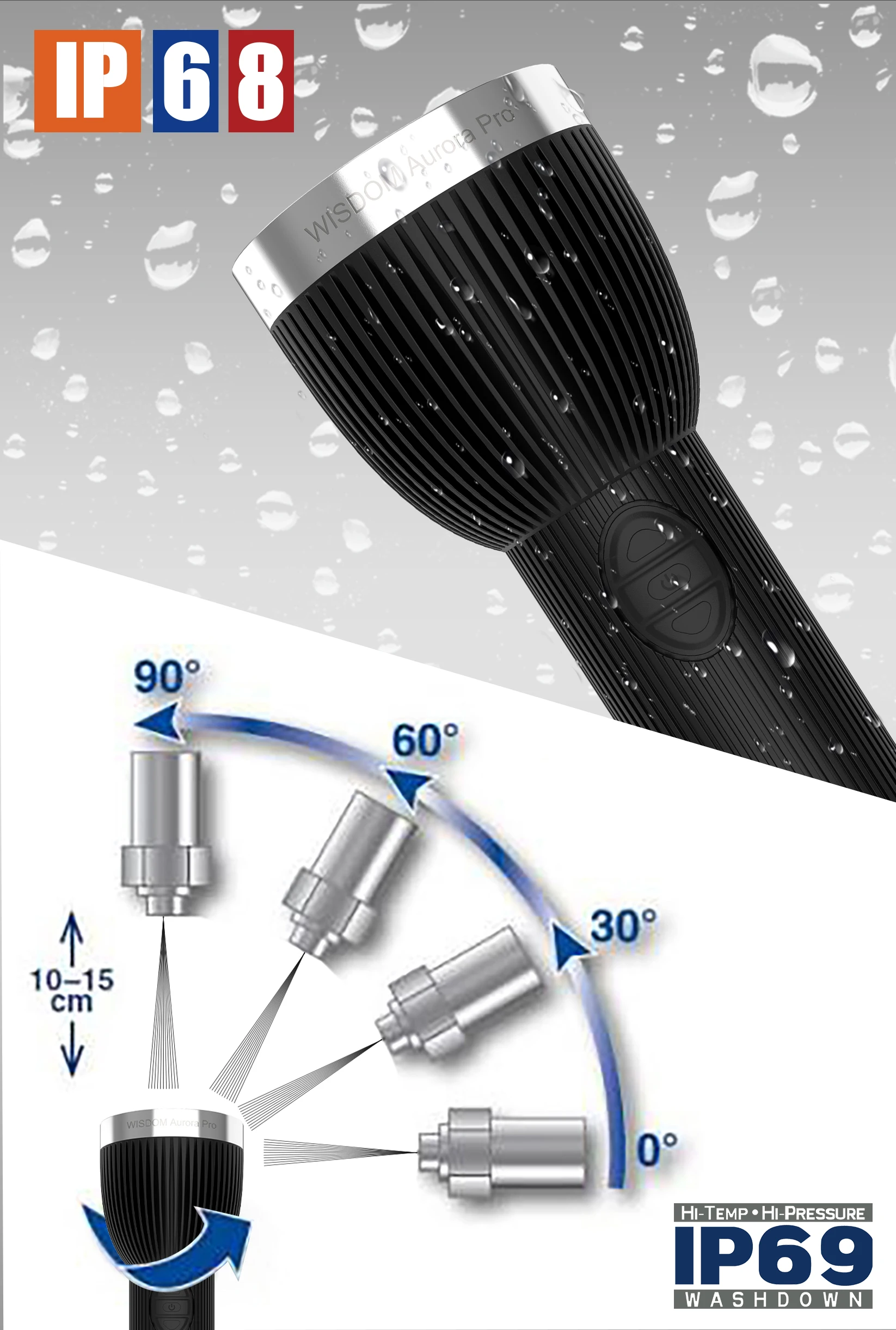 Powerful Flashlight- IP68, IP69 Waterproof Flashlight- LED Rechargeable Troch for Hunting, Search & Rescue