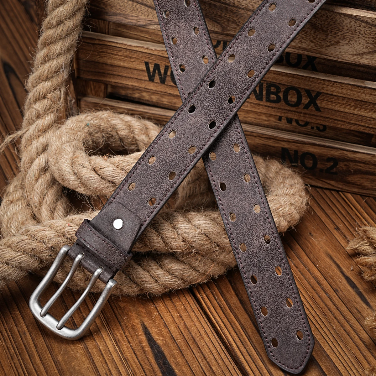 Ein lässiger Retro-Gürtel im Western-Stil für Herren und Damen! PU-Ledergürtel mit Metallschnalle, geeignet für den täglichen Arbeitsgebrauch – Detail 12