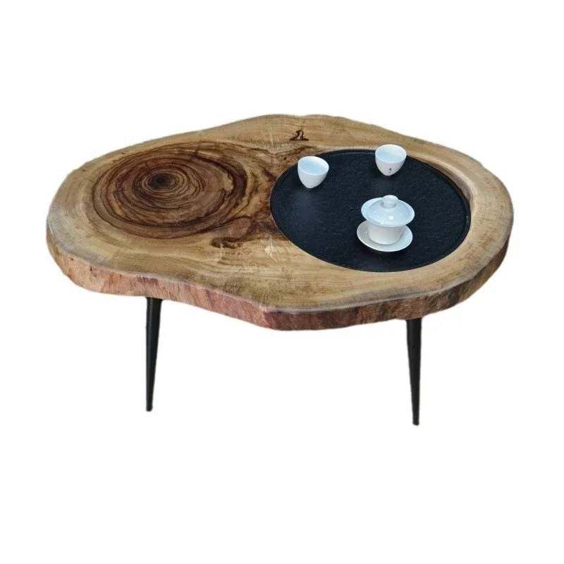 

Balcony camphor wood, solid wood small tea table, wabi sabi wind, living room, sofa, leisure