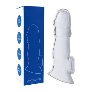 高弾性大人のペニススリーブコックエクステンダー再利用可能で安全なコンドームのセックスおもちゃカップルマン遅延射精ツール 8ベストセールスラージコックスリーブ-6