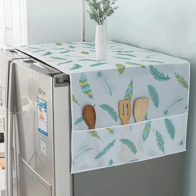 Refrigerator Dust Cover With Storage Bag Washable Multi-purpose Printing Protection Cover Household Washing Machine Dust Cover