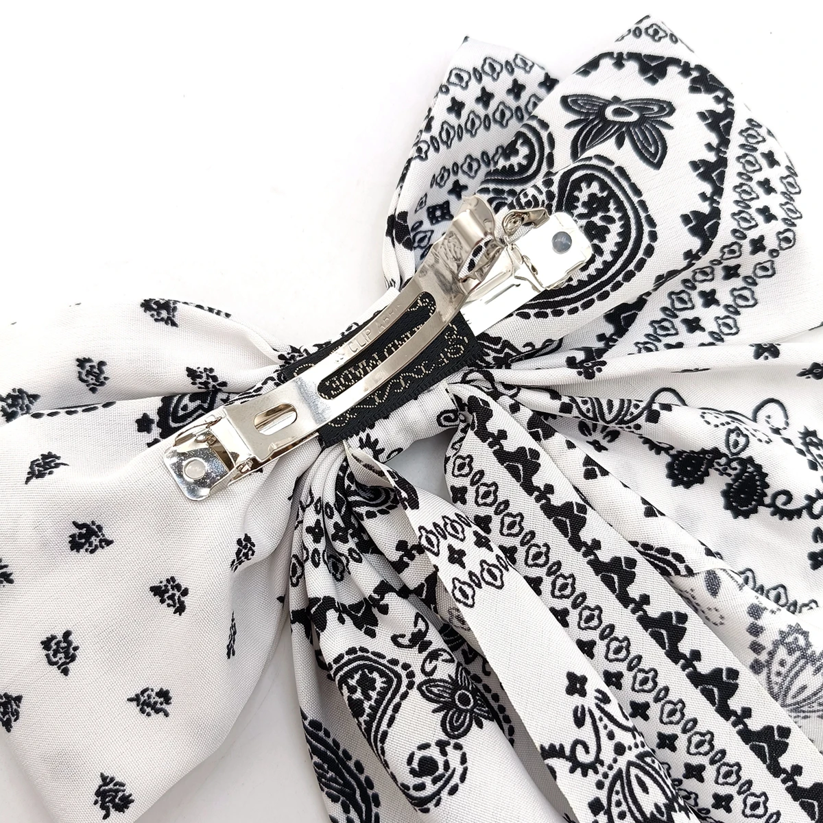 1/2 قطعة خمر طباعة كبيرة القوس Scrunchies مشبك شعر كليب ربطة القوس فيونكة الشعر حلقة مزدوجة الوجهين القرش كليب النساء غطاء الرأس اكسسوارات