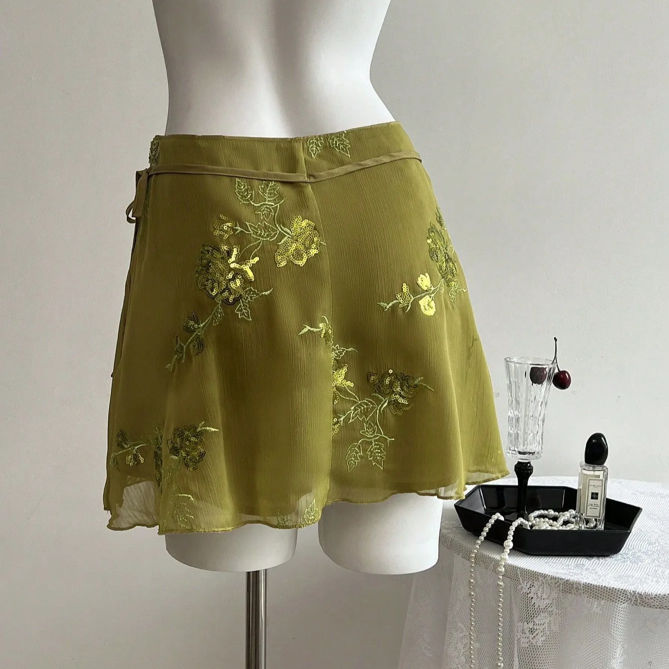 Short Pant Women Pants Skirts Slim Fit High Waist Straight Trousers Y2k Streetwear Elegant Splice Work Print Floral Sequins