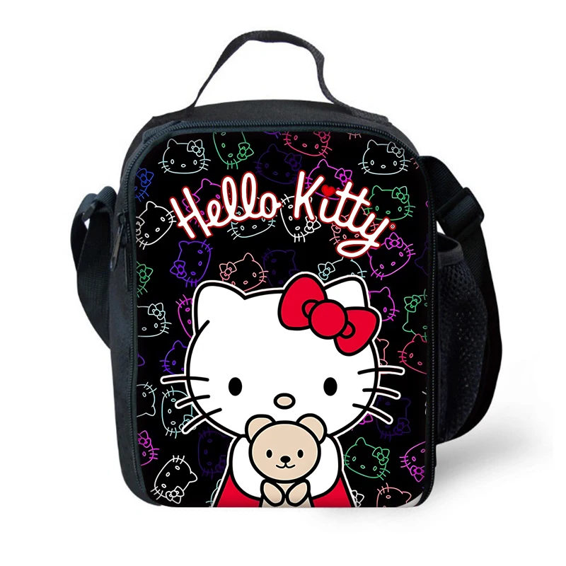 SanriosHello Kitty-fiambrera térmica reutilizable con aislamiento para niños, bolsa de gran capacidad para niños, niños, niñas, estudiantes, Picnic al aire libre