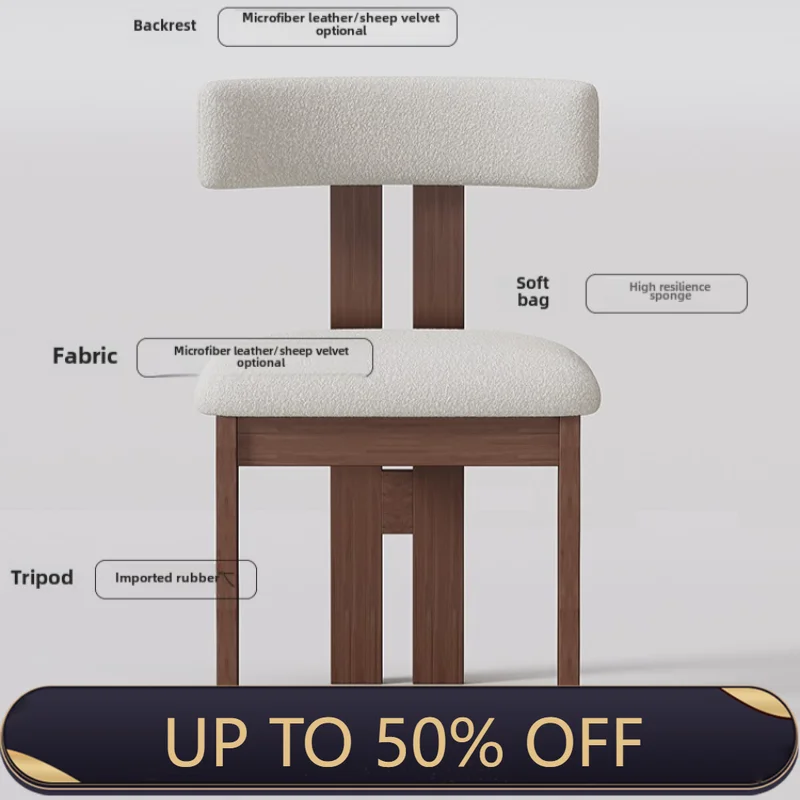 French All-solid Wood Dining Chair Home Restaurant Modern Simple Dining Table and Chairs Antique Designer Backrest Dining Chairs