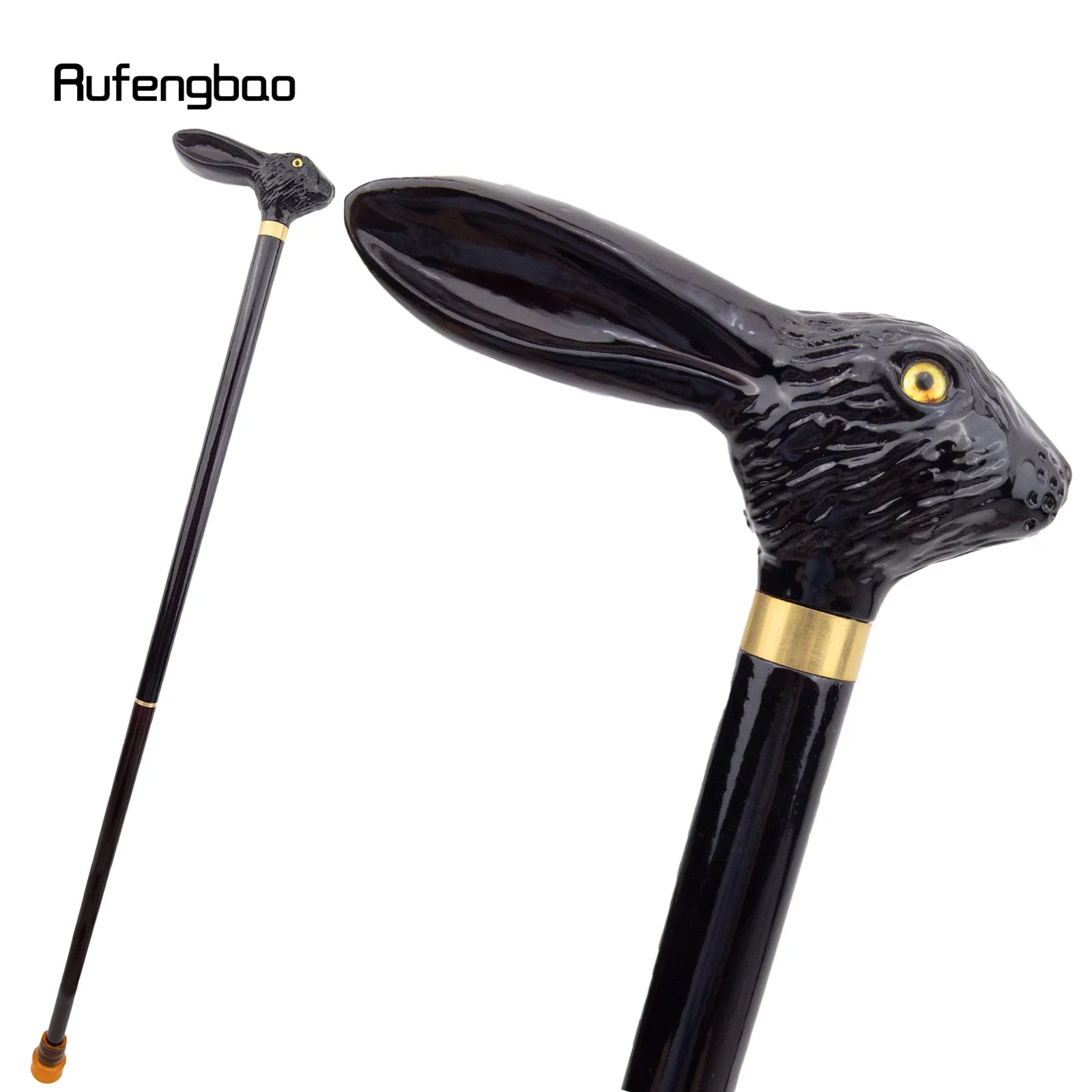 Rabbit Black Wooden Fashion Walking Stick Decorative Vampire Cospaly Party Wood Walking Cane Halloween Mace Wand Crosier 96cm