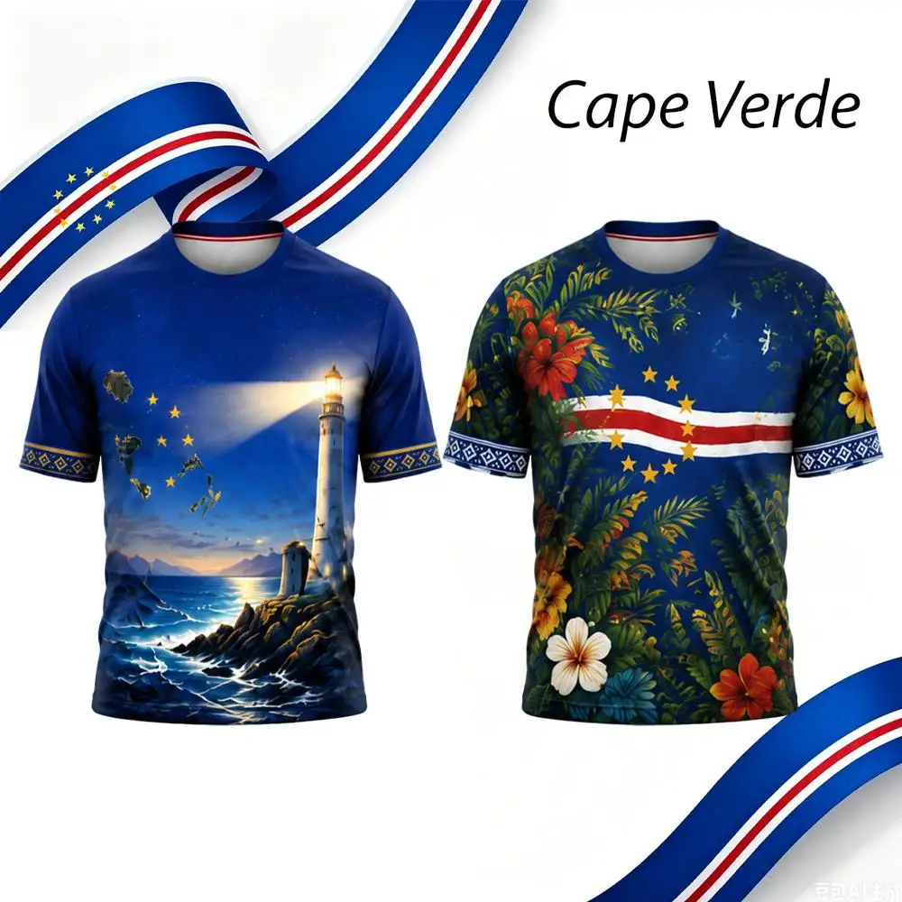 Cape Verde Flag Printed T-shirt 2026 New Summer Quick-drying Breathable Outdoor Sports Training Soccer Jersey Unisex Casual Top