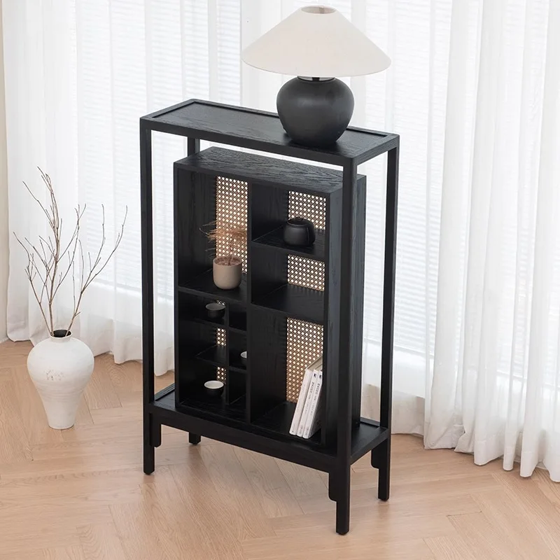 Solid wood display cabinet Modern simple wall pantry storage cabinet