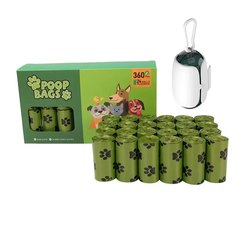 

Pet Dog Poop Biodegradable Waste Bags with Dispenser Eco-Friendly Product for Dogs Leak Proof Breaks Down Quickly Poo Trash Bag