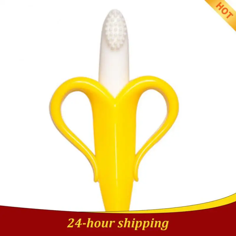 

1~10PCS Baby Teether Silicone Training Toothbrush Banana Shape Safe Toddler Teether Chew Toy Baby Teether Toy BPA-Free Chewing