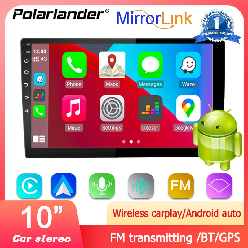 

Touch Screen GPS NAVIGATION Bluetooth WIFI 10 Inch 1G+16G Android 8.1 MP5 Player Wireless Carplay/Android Anto for Universal