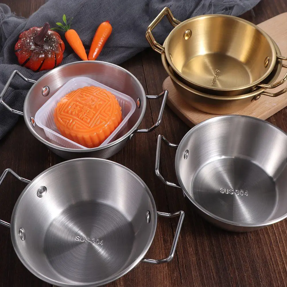 1PC Stainless Steel Scald proof Household Kitchen Tableware Snacks Plate Food Container Rice Wine Bowls Cuisine Bowl